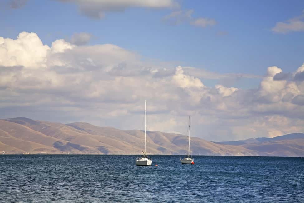 Garni, Geghard & Lake Sevan Day Trip - The Charents Arch and the first view of Mount Ararat