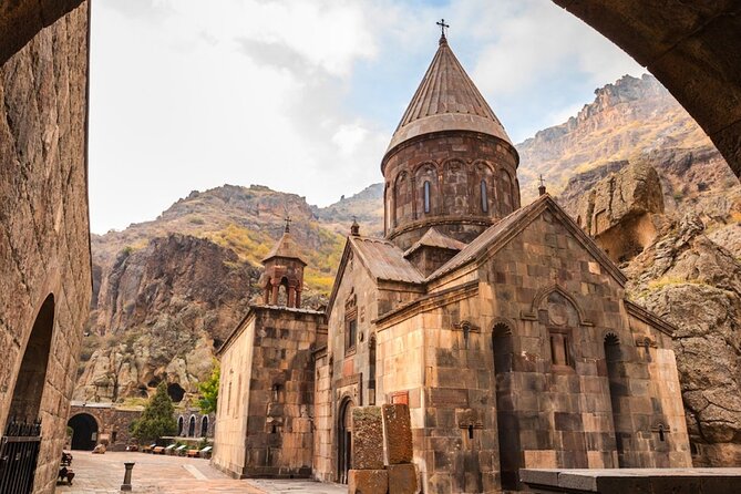 Private Tour to Garni Temple, Geghard & Khor Virap Monasteries, Azat Reservoir - Geghard Monastery, carved into living rock