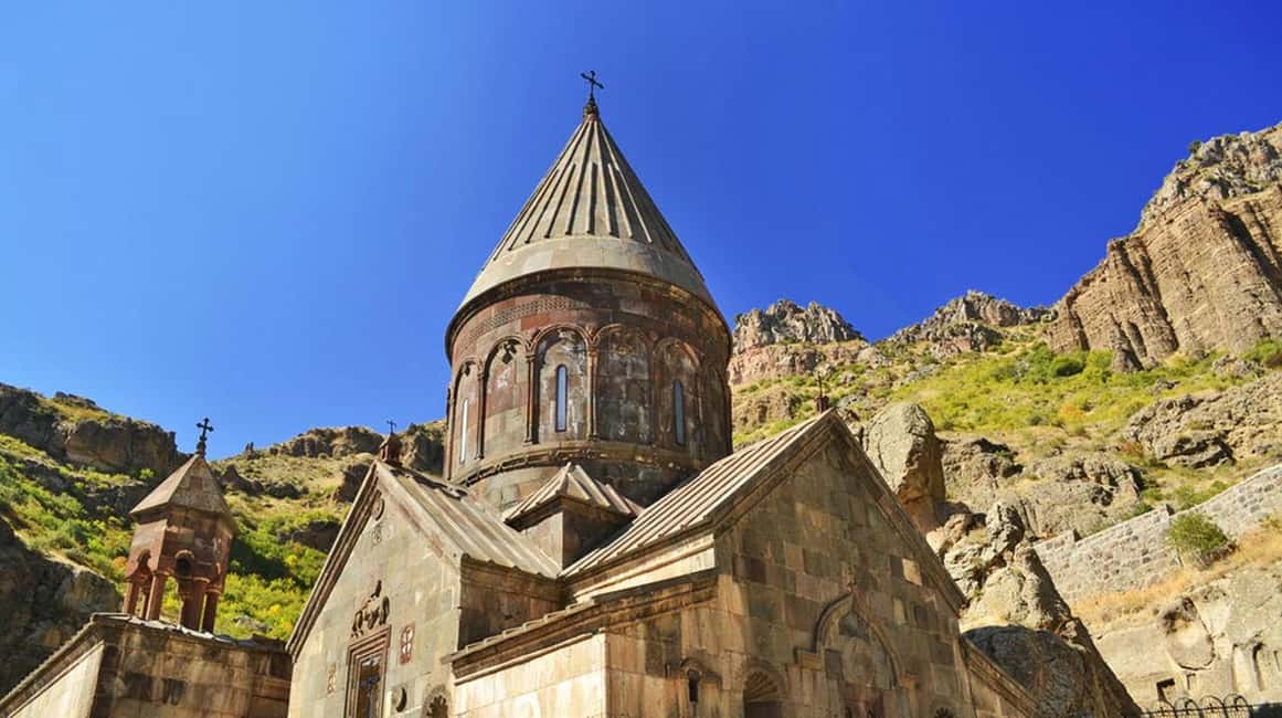 Yerevan: Garni Temple, Geghard Monastery, & Lake Sevan Tour - Geghard Monastery Inside the Cliffs
